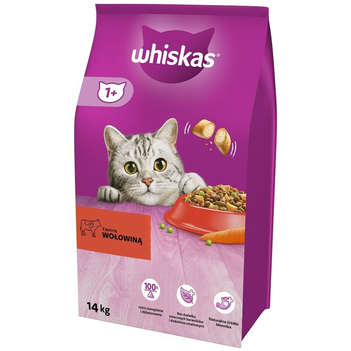 Aliments pour chat Whiskas Adulte Veau Viande de bœuf 14 Kg