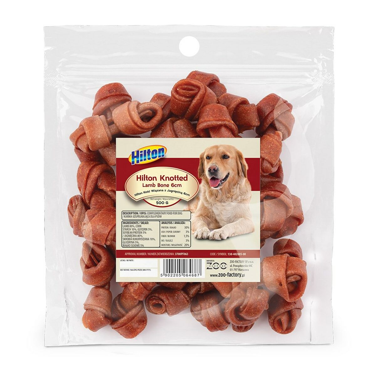 Snack pour chiens Hilton Agneau 500 g