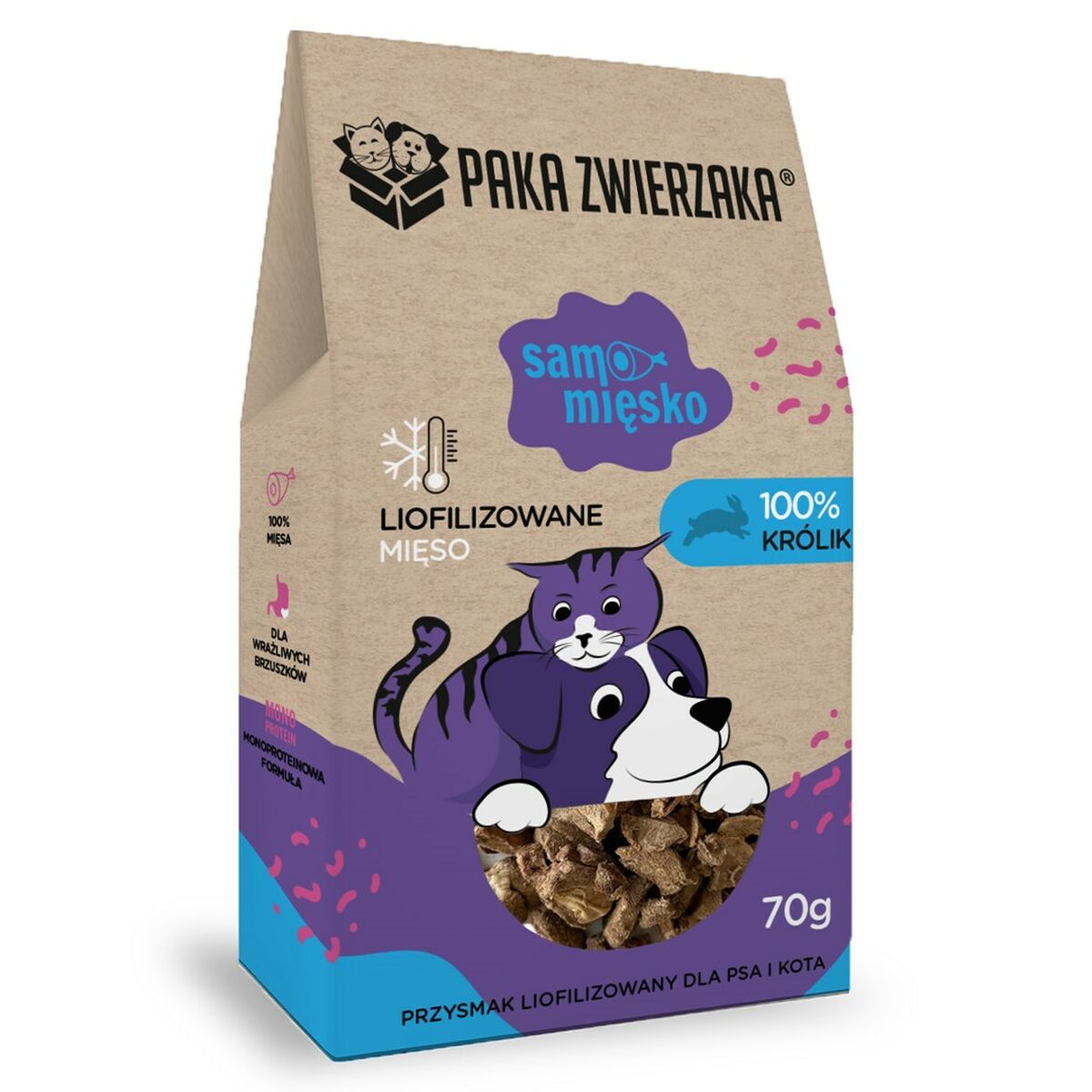 Snack pour chiens Paka Zwierzaka Lapin 70 g
