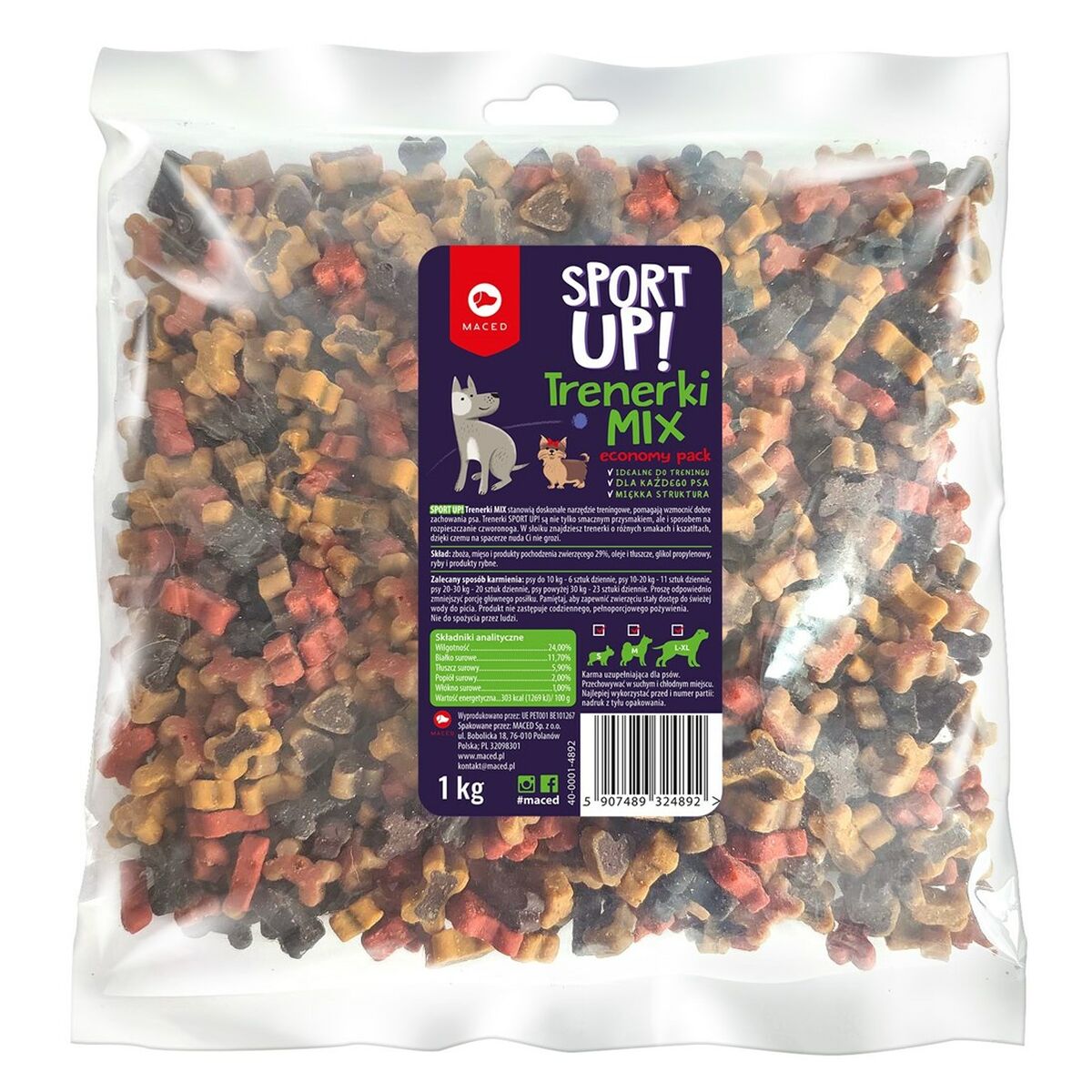 Snack pour chiens Maced Sport Up! Poisson 1 kg Os