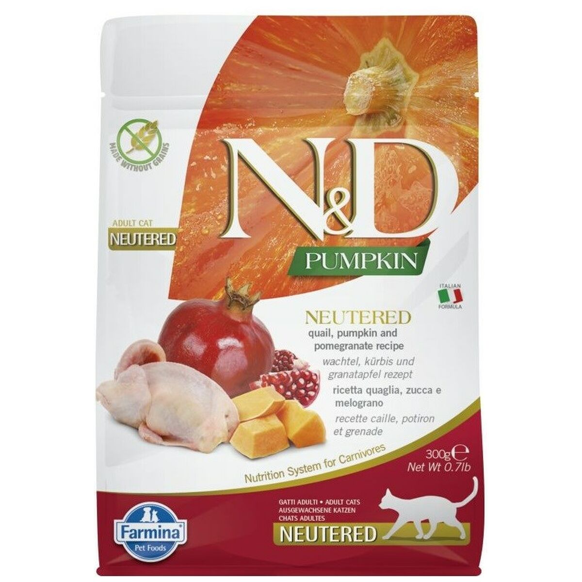 Aliments pour chat Farmina N&D Adulte Grenade Veau Citrouille 300 g