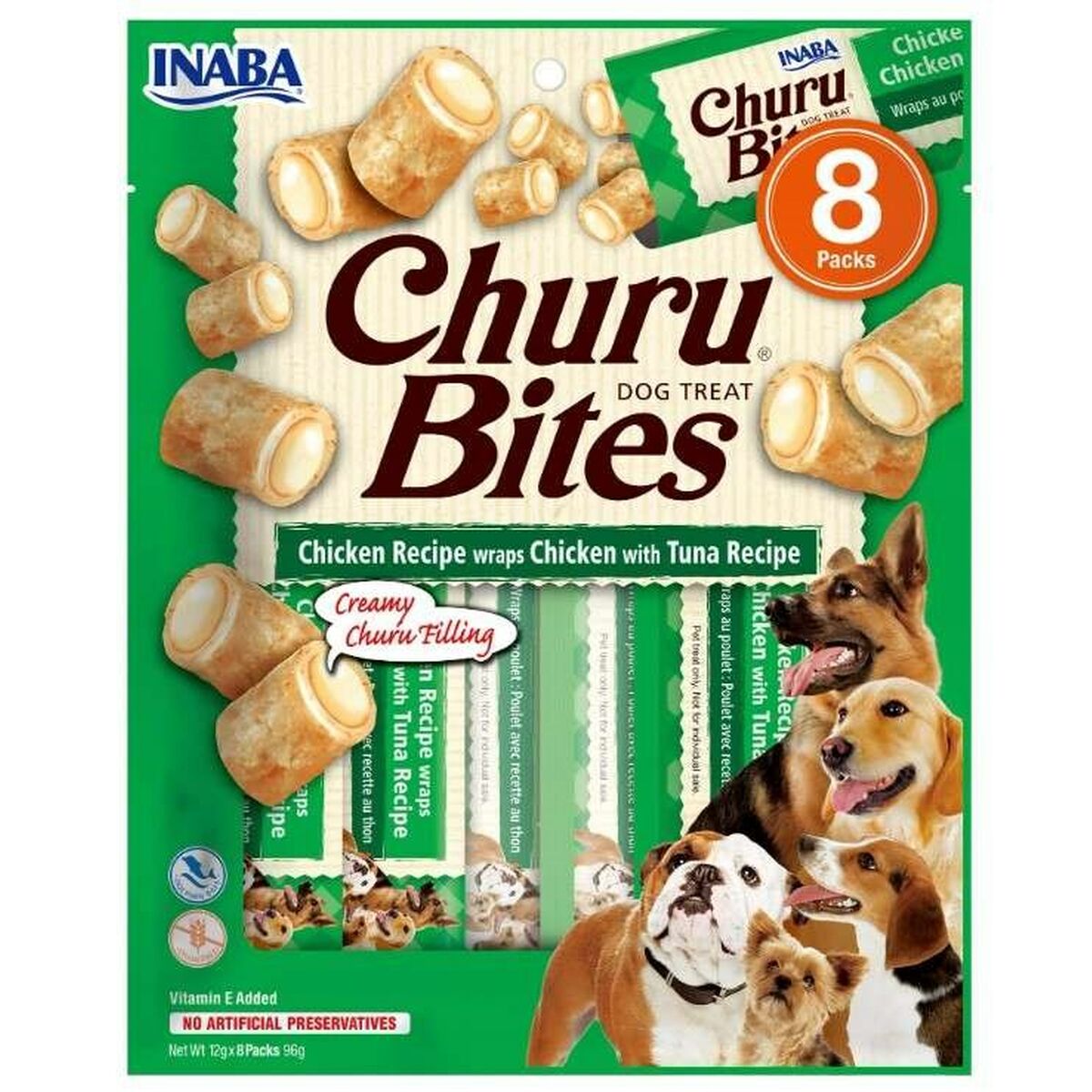 Snack pour chiens Inaba Churu Bites Poulet Thon Poisson 8 x 12 g