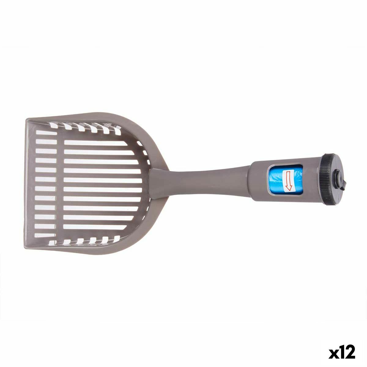 Pelle ramasse poussière Mascow Anthracite Plastique 28 x 7 x 12,5 cm Animaux de compagnie Distributeur de sacs (12 Unités)