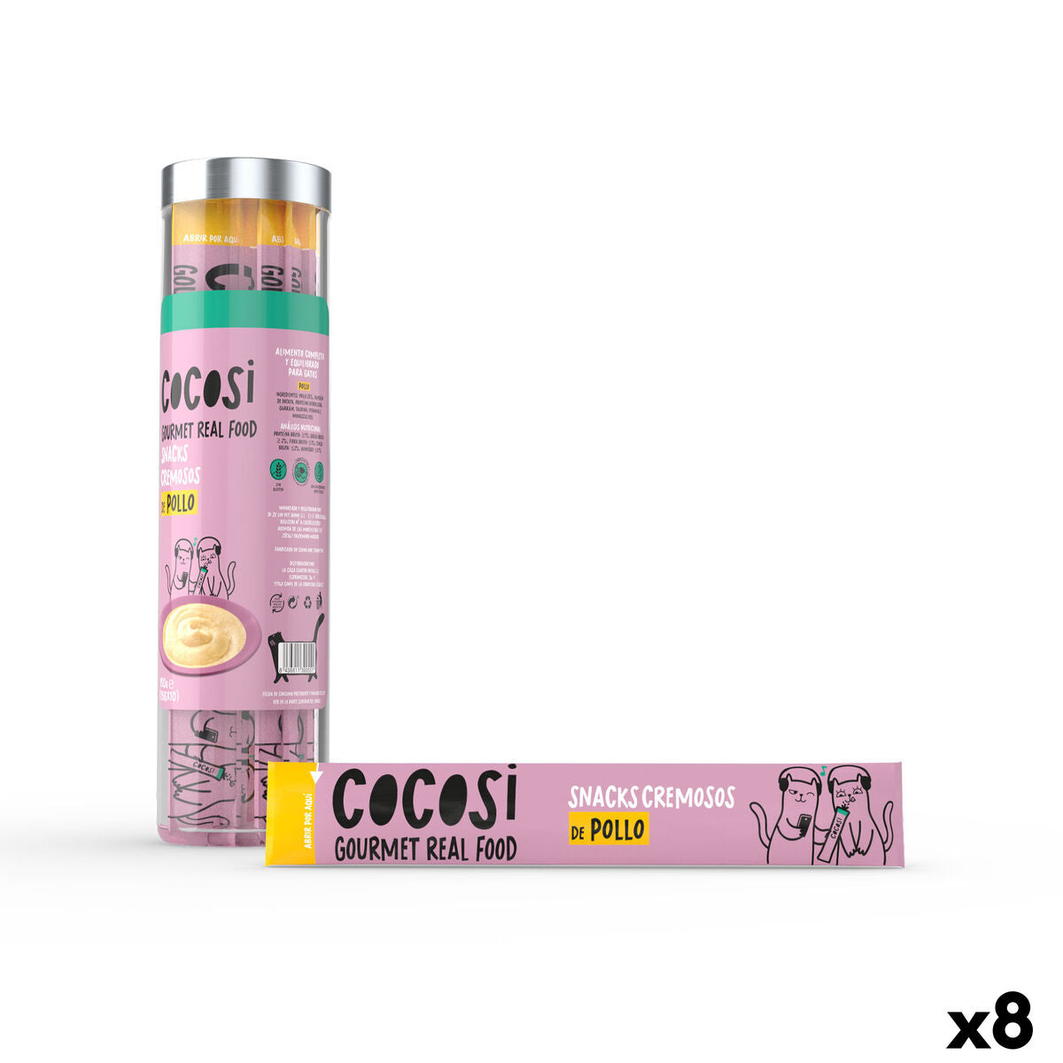 Collation pour Chat Cocosi Gourmet Real Food Poulet 10 Pièces (8 Unités)